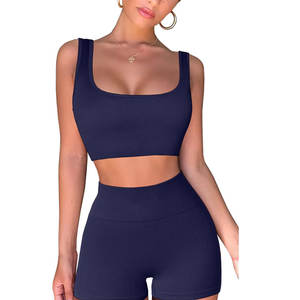 Ensemble de soutien-gorge et short de sport personnalisé de haute qualité, vêtements de fitness et de yoga, service OEM, ensemble soutien-gorge et short pour femmes - Product Image 3