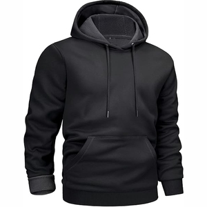 Plain <b>Black</b> <b>Hoodie</b> Minimalist Streetwear <b>Hoodie</b> for Men custom size and design wholesale <b>cheap</b> price - Product Image 2