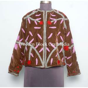 Veste élégante en velours Suzani brodée de haute qualité, nouveau motif, manteau unisexe, style bohème hippie indien, taille plus, manteau pour femmes - Product Image 3