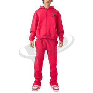 Conjuntos Deportivos para Hombre con Cierre, Venta al Por Mayor, Logotipo Personalizado, Corte Regular, Sudadera Informal, Pantalones Deportivos Cómodos y Transpirables - Product Image 4