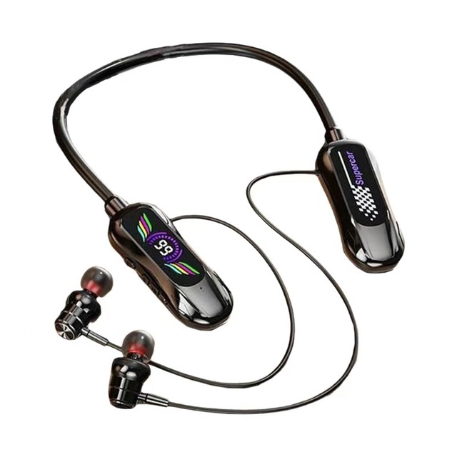 Large Car LED Digital Display Neckband Wireless for 5.4 JL Chipset In-Ear Metal Button Mp3 Magnetic Stereo Game Headset