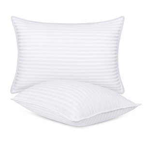 Nhà Máy Trực Tiếp Tùy Chỉnh Chất Lượng Cao Trắng Khách Sạn Bộ Đồ Giường Gối Chuyên Nghiệp Dệt Kim Kỹ Thuật Với Tùy Chỉnh In Ấn - Product Image 1