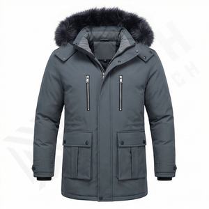 Chaqueta Parka con Capucha de Piel, Cortavientos, Abrigo Largo Cálido de Invierno para Hombre, Ropa Exterior Térmica Aislada, Prenda Resistente para Protección contra la Nieve - Product Image 1