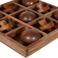Ensemble de voyage jeux de société en bois personnalisés jouet de Table jeu d'échecs Vintage éducatif XO jeu jouets jeu en bois en gros Tic Tac Toe XO