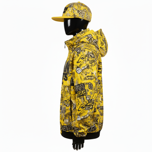 Veste Softshell de haute qualité 320 GSM Tissu graphique jaune Impression par sublimation avec logo personnalisé Veste Softshell de sport pour homme - Product Image 3