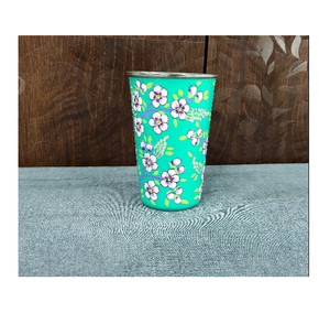 Verre à boire personnalisé en acier inoxydable avec impression en émail attrayante fait à la main meilleure vente fabrication en Inde - Product Image 4