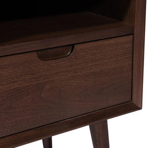 Mesita de noche de 1 cajón de lujo moderno de estilo europeo, muebles de dormitorio de madera hechos a mano para decoración clásica del hogar, dormitorio - Product Image 5