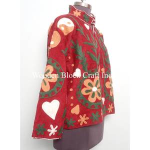 New Arrival Short cotrise Hand Embroidery jacket Finished winter Jacket <b>Coat</b> <b>Women's</b> Wear Bridesmaid Gift for evening wear - Product Image 4