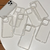 Coque intégrale antichoc et étanche en TPU avec protection d'écran, motif personnage de dessin animé diamant, pour iPhone 14/13/12 Pro Max/11/XS/XR/7/8