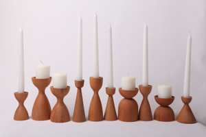 Candelabro de pilar de madera hecho a mano, candelabro de madera hecho a mano para decoración del hogar y decoración de cocina y mesa - Product Image 3