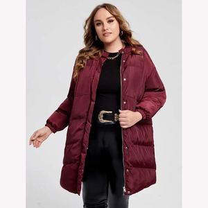 แจ็คเก็ตขนเป็ดผู้หญิงแห้งเร็วลำลองมีฮู้ดหนาผ้าโพลีเอสเตอร์แบบทอระบายอากาศได้สำหรับฤดูหนาว - Product Image 5