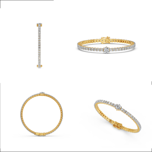 Bracelet de tennis en diamant EF à la mode 6 Ct Lab Grown VS Clarity pour femme avec bracelets de certificat IGI en or massif 10 carats - Product Image 4