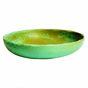 Service rond en résine polie bleu et blanc fait à la main - Écologique d'origine indienne Vaisselle décorative pour les fêtes - Product Image 2