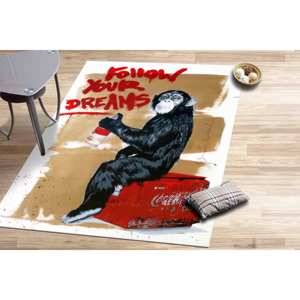 Graffiti Printed <b>Rug</b> - Modern Abstract Art <b>Rug</b>, Banksy Monkey Design, Machine Washable,<b>Chenille</b> <b>Rug</b> - Product Image 1