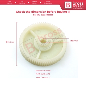 Engrenage de réparation pour moteur de lève-vitre BGE522, 72 dents - Product Image 5