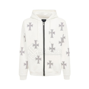 Trajes Deportivos con Pedrería y Logotipo Personalizado para Hombre, Talla Grande, para Uso en Exteriores en Invierno, Último Estilo, 100% Algodón, con Capucha, Ligeros y Transpirables - Product Image 2