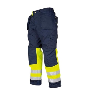 Pantalones de Trabajo Unisex de Alta Visibilidad, Pantalones de Seguridad ANSI Clase 1 EN ISO 20471, Logotipo LED Intermitente, Cintura Media, Cierre de Cremallera, Largo Completo - Product Image 1