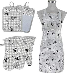 100% Cotton Custom Design Printed <b>Apron</b> Gloves Set High Quality Kitchen Restaurant <b>Cooking</b> <b>Aprons</b> Custom Designed for Kitchen - Product Image 2