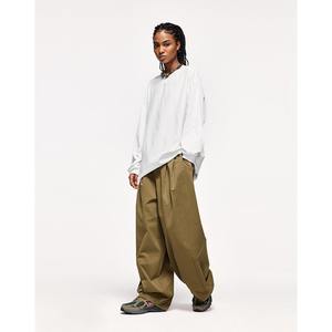 T-shirt vierge personnalisable de haute qualité 100% coton T-shirt unisexe surdimensionné solide col rond à manches longues - Product Image 3