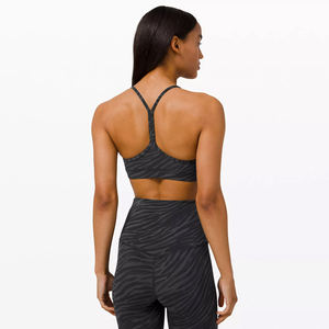 Ensemble de yoga pour femmes personnalisable en spandex/nylon extensible dans les quatre sens, ensemble de sport de fitness pour la salle de sport, course à pied, taille haute, séchage rapide - Product Image 3