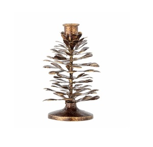 Bougeoir plaqué or antique en fer à marquer privé idéal pour les tables à manger de ferme ou la décoration d'entrée - Product Image 4