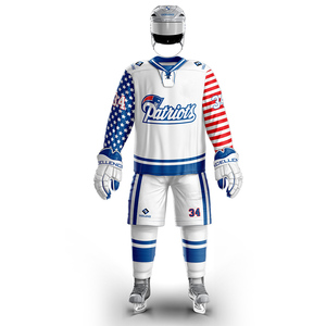 Premium Quality Factory Price Custom Made Team Hockey Uniform Wear Professional Ice Hockey Jersey Pant Shell Skate Guards <b>Socks</b> - Product Image 4