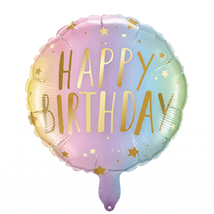 Globo Redondo Grande de Aluminio de 45 cm con Diseño de Feliz Cumpleaños, Globo Grueso Impreso para Decoraciones de Cumpleaños, Graduación y Año Nuevo Chino - Product Image 1