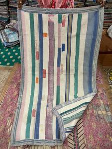 Handmade Eco-Friendly Cotton Kantha <b>Patchwork</b> Reversible Quilt Bedspread Soft Lightweight Floral Boho <b>Bedding</b> Blanket - Product Image 2