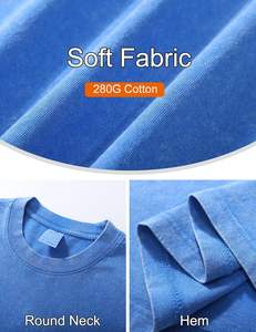 Nueva moda lavado ácido camisetas de alta calidad al por mayor diseño personalizado lavado ácido camisetas de talla grande 100% algodón camiseta de gran tamaño - Product Image 4