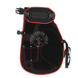 Tablier de maréchal-ferrant en daim avec protection rembourrée des jambes, poches pour couteau à sabots, ceinture et sangles de jambe réglables, maille respirante - Product Image 1