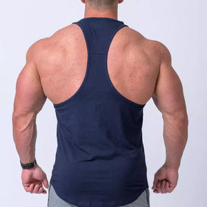 Chaleco de alta calidad para hombre, camisetas sin mangas ajustadas elásticas de algodón para gimnasio, camisetas sin mangas informales de talla grande para hombre - Product Image 2