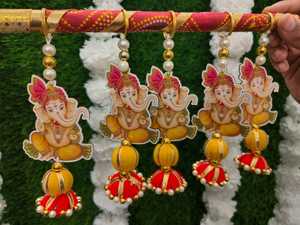 Lakshmi Ganesha paire Tentures pour mur, Mandir Décor pour Temple Diwali Décor Suspendu Diwali Cadeau Décor Mariage retour cadeau - Product Image 2