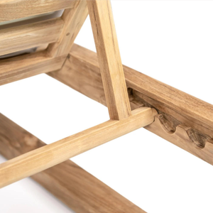 Tumbona de Madera de Teca de Estilo Minimalista Moderno para Playa y Exteriores con Marco de Madera de Teca - Product Image 6