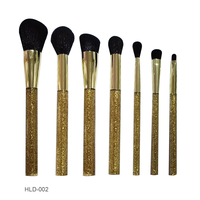 Set Kuas Kosmetik Mermaid Kuas Rias Ekor Ikan Brochas De Maquillaje Terlaris 4pcs Tas Logam Mata OEM Rambut Custom