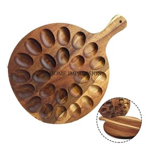 Support de stockage d'oeufs de forme ronde en bois de haute qualité de la collection d'art vintage et supports du fabricant indien - Product Image 5