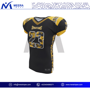 Maillot de football américain respirant de haute qualité à manches courtes, tissu 100 % polyester, impression par sublimation personnalisée, entraînements et matchs - Product Image 4