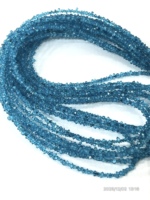 Perles facettées de 6 mm en apatite bleue néon naturelle de qualité supérieure, revêtues de quartz diamanté Herkimar, certifiées AIGS pour la fabrication de bijoux