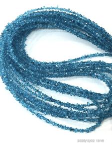 Cuentas de Apatita Azul Neón Natural de Calidad AAA, Recubiertas de Cuarzo Diamante Herkimar, Tamaño 2-3 mm - Product Image 6