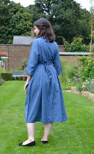 Robe en coton boutonnée bohème Sofia, décontractée, occasionnelle, été, bleu, robe pour femmes - Product Image 5