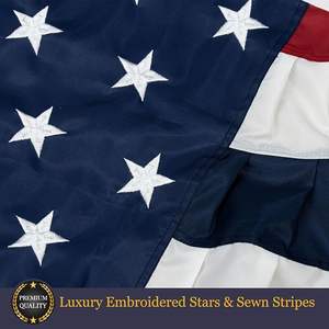 Drapeaux de fanion en polyester pour extérieur 1,5x5 pieds, petites plis, guirlandes de drapeaux américains pour étoiles brodées, 250e anniversaire - Product Image 5