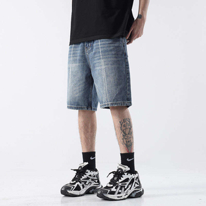 กางเกงขาสั้นสไตล์วินเทจทรงหลวม กางเกงทำงานแฟชั่น กางเกงยีนส์ขาสั้นผู้ชาย สั่งทำได้ ราคาขายส่งสำหรับฤดูร้อน - Product Image 4