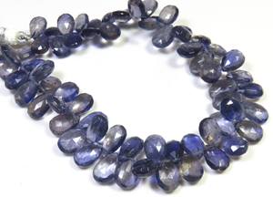 Perles de pierres précieuses en iolite bleue de forme poire, 8-10 mm, de haute qualité, facettées, naturelles, 7 pouces, prix d'usine, Gemmes Valley, fabriquées en Afrique - Product Image 4