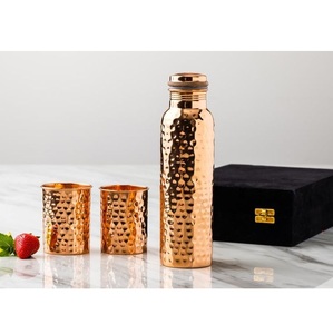 Eid Celebration Eco-Friendly Copper Bottle <b>Gift</b> <b>Set</b> Handmade in India - Product Image 2