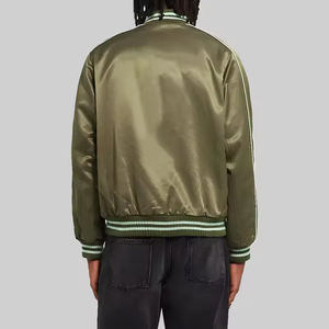 Logotipo personalizado de talla grande para hombre Unisex béisbol satén Varsity Letterman chaqueta al por mayor para los hombres de gran tamaño Universidad cortavientos - Product Image 4