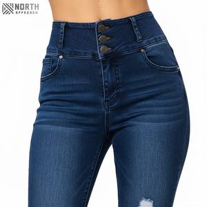 Jeans de Mezclilla Elásticos y Transpirables de Algodón para Mujer, de Alta Calidad, Más Vendidos en 2025, Logotipo Personalizado, Tallas Grandes, a la Moda - Product Image 3