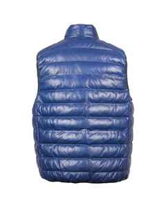 Men's Blue Solid Windproof Quilted Puffer Vest Sleeveless <b>Zip</b>-<b>Up</b> <b>Jacket</b> 100% Polyester Filling Polyester/Nylon Shell Fleece for - Product Image 3
