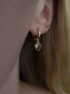 Pendientes de Aro con Dije de Corazón de Peridoto Verde, Plata de Ley 925, Chapados en Oro, Estilo Vintage, Regalo de Aniversario para Mujer - Product Image 2