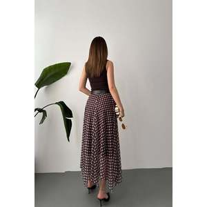 Jupe en tulle à carreaux marron - Marron - Product Image 4