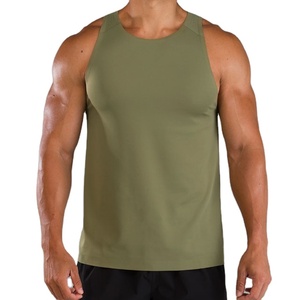 OEM Men Jersey Muscle Singlet Sleeveless Fitness Running Wear Tank Top Manufacturer 90% Spandex 10% Nylon Elastane Material - Product Image 3