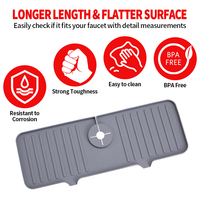 Tapis de protection d'évier en silicone pliable, tapis antidérapant pour robinet, tapis de drainage rapide pour vaisselle, accessoires de cuisine